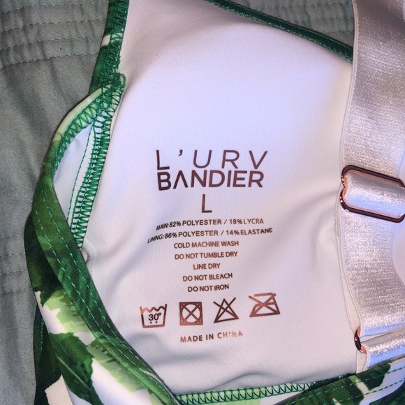 L’urv BANDIER Palm Print Sports Bra Size L NWOT - Picture 4 of 6